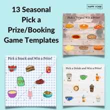 Load image into Gallery viewer, 13 Seasonal Pick a Prize/Booking Game Templates